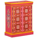 Rose buffet de rangement - vitrine bahut - armoire console pour cuisine - bois massif de manguier peinture ...