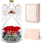 Rose eternelle ange cadeau anniversaire femmecadeaux de mariage pour couplefleurs eternelles sous ange ...