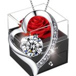 Rose eternelle avec bijoux - collier femme pendentif de amour eternel - cadeau pour femmemamansaint valentinan ...