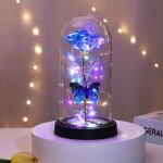 Rose eternelle cadeau pour femme anniversaire rose �ternelle avec papillon lumi�re led fleur pour elle ...