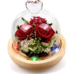 Rose ternelle prserve avec 8 couleurs de lumire led ptales tombs rose enchante