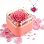 Rose eternelle pr�serv�e fleur pour avec collier pour femmes �pouseidee cadeau avec bijoux saint valentin ...