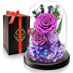 Rose eternelle prserve fleur violettes cadeau femme idee rosee cadeau anniversaire noel femme pour ...