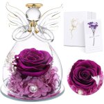 Rose eternelle sous cloche pour femmes - cadeau maman fleurs prserve vritable anges gardiens pour ...