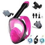 Rose noir masque de plong�e int�gral 180� avec support cam�ra de sportanti - bu�e masque snorkeling pour ...