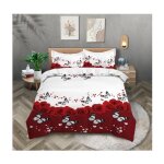 Rose rouge housse de couette 220x240 enfant fille adulte parure de lit roses c?ur papillon housse de ...