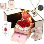 Rose �ternelle - largeight - ours en mousse - bijoux en argent 925 - lumi�re led - cadeau femme