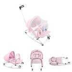 Rose transat compact pliable pour bb avec poign arche de jeux et ttire position fixe ou balancelle ...