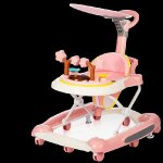Rose trotteur �volutif de b�b� 6 - 18 mois marcheur pliable avec 4 hauteur r�glable et musique avec poign�e ...