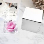 Rose v�ritable pr�serv�e dans une mini bo�te � bague transparente bo�te � bijoux cadeau �ternelle rose ...