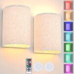 Rosnek 2pcs appliques murales avec abat - jour en tissu et télécommande sans fil magnétiques décoratives ... Rosnek 2pcs appliques murales avec abat - jour en tissu et télécommande sans fil magnétiques décoratives ...