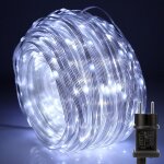 Rosnek 50m 400led guirlande lumineuse tube ext�rieur 8 modes prise ue etanche d�coration pour no�l jardin ...