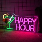 Rosnek enseignes lumineuses non led - happy hour - pour dcoration murale lettre panneau pour chambre ...