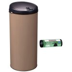Rossignol - poubelle de cuisine automatique 45l sensitive et 10 sacs poubelle 50l - taupe