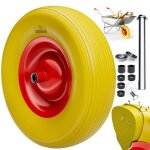 Roue de brouette en caoutchouc avec axe roue de rechange  390mm largeur 95mm chariot de jardin charrette ...