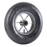 Roue brouette  pneu diamtre 400 x 100 alsage 25 longueur de moyeu 76 mm roulement  rouleaux