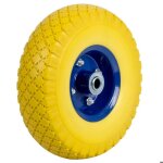 Roue de brouette sans chambre � air 3. 00 - 4 jaune - bleu