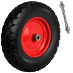 Roue de brouette tubeless 4. 00 - 8 noire et rouge humberg