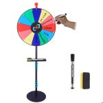 Roue de la fortune de 43 cm - avec gomme et marqueur - plateau pour jeux de loterie jeux de mots - roue ...
