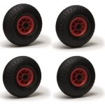 Roues gonflables 3. 00 - 4 - lot de 4 -  260 x 85 - rouge - polypropylne