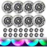 Roues skate ligne lot 8 72mm remplacement rollers argent patins roulettes durable