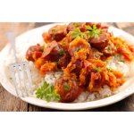 Plat prpar - rougail saucisses - 350gr - recette gnreuse - pour 1  2 personnes - accompagnement ...