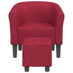 Rouge 1 pc fauteuil dappoint - solomon - chaise cabriolet - pour salon - avec repose - pied - rouge bordeaux ...