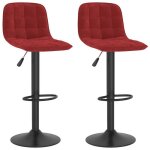 Rouge lot de 2 chaises fauteuil - tabourets de bar - design ergonomique - rouge bordeaux velours @eu1937147 ...
