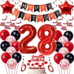 Rouge 28 anniversaire décoration 28 ans femme décoration danniversaire 28 garçon ballon rouge noir 28 ... Rouge 28 anniversaire décoration 28 ans femme décoration danniversaire 28 garçon ballon rouge noir 28 ...