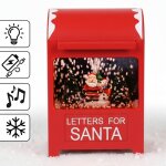Rouge boîte aux lettres de noël boîte à musique led neige mobile son décoration de noël 23x15x12 cm Rouge boîte aux lettres de noël boîte à musique led neige mobile son décoration de noël 23x15x12 cm