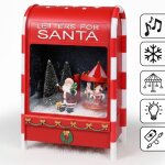 Rouge boîte aux lettres de noël avec le père noël et un carrousel boîte À musique led décoration de noël ... Rouge boîte aux lettres de noël avec le père noël et un carrousel boîte À musique led décoration de noël ...