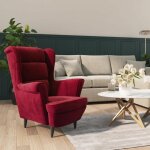 (rouge)fauteuil individuel relax contemporain - signor - chaise rouge bordeaux velours 280257