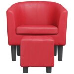 Rouge fauteuil de relaxation - solomon - 1 place - chaise tv - avec repose - pied - rouge similicuir ...