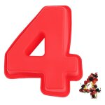 Rouge moule  gteau number 4moules chiffre cake grands moules  gteau 3d en siliconemoules  forme ...