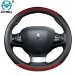 Rouge - pour peugeot 308 2014 2020 ii t9 308 sw 308 cc couverture de volant de voiture en fibre de carbone ...