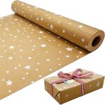 Rouleau de papier cadeau kraft blanc en forme détoile écologique pour anniversaire fête décoration de ... Rouleau de papier cadeau kraft blanc en forme détoile écologique pour anniversaire fête décoration de ...