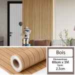 Rouleau de papier peint autocollant 3d pvc 60 cm x 3 m imitation bois bois r�sistant � leau et � lhumidit� ...