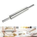 Rouleau à pâtisserie - inox - 38 cm - antiadhésif - argenté - outil de cuisson Rouleau à pâtisserie - inox - 38 cm - antiadhésif - argenté - outil de cuisson