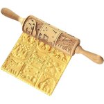 Rouleau ptisserie relief bois nol gravure 3d pour fondant et ptes 35cm accessoire cuisine crative ...