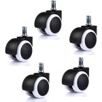 Roulette pour chaise de bureau - lot de 5 - silencieux - pour sol dur - 50 mm - 11 mm - polyur�thane ...