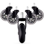 Roulette pour chaise de bureau - lot 5 roulettes pour fauteuil - roue de rechange 11 / 22 mm - pied de ...