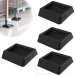 Roulettes pour meubles 4 pices furniture caster cups carr design rainur noir anti - rayures caoutchouc ...
