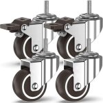 Roulettes pivotantes elle - 4  tiges filetes roulettes pour roues  freins (50 mm avec tiges m10 2 ...