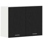 Roumei�armoire suspendue - cabinet murale de cuisine / salon - ch�ne noir 80 x 31 x 60 cm bois ding�nierie ...