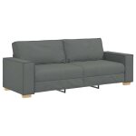 Roumei�canap� 3 places - sofa fixe pour salon / appartement - gris fonc� 180 cm tissu - 2?ans garantie ...