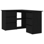 Roumei�table informatique pour �tudiants - bureau dangle design l ch�ne noir 145x100x76cm bois ding�nierie ...