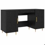 Roumeitable informatique pour tudiants - bureau avec porte chne noir 140x50x75cm bois dingnierie ...