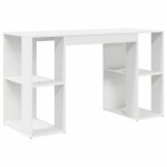 Roumeitable informatique pour tudiants - bureau avec rangement avec tagre blanc 130x505x75cm - 1 ...
