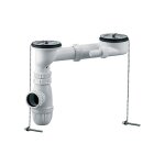 Rousseau - bonde + vidage - avec trop - plein + siphon pour évier 2 bacs percé - Ø 60 mm - certifié nf ... Rousseau - bonde + vidage - avec trop - plein + siphon pour évier 2 bacs percé - Ø 60 mm - certifié nf ...