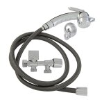 Kit de douchette pour wc - edouard rousseau - abs chrom� - robinet 3 voies - flexible 15 m